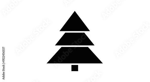 Simple Black Christmas Tree Icon Design.