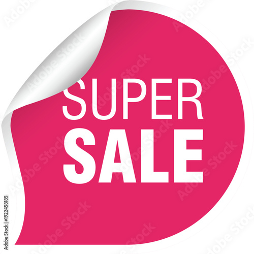 Bright pink sale sign with bold white text for a promotional event.