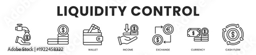 Liquidity Control All In One Icon Multi Styles Vector Set