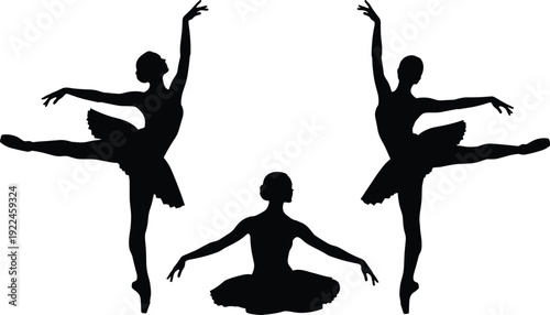 Man silhouette holding handgun set, male shooter in various shooting stances with pistol, firearms training and personal self defense weapon collection.