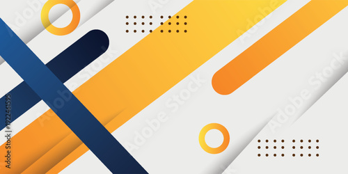 minimal abstract blue white orange gradient color with modern shape cool trendy design banner background. eps10 vector