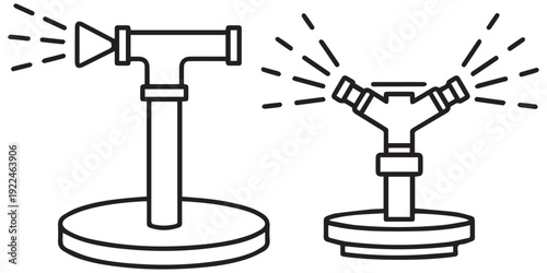 Set of construction and plumbing tools line art and illustrator eps 10