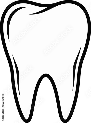 Simple black outline illustration of a human tooth