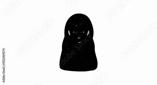 Simple black silhouette of a child's head and shoulders