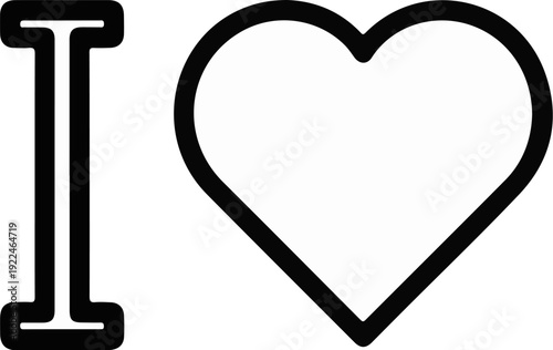 Simple graphic of the letter I and a heart symbol