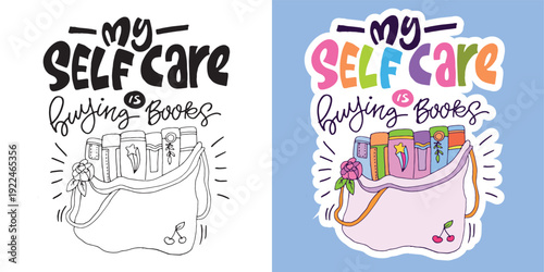 Cute hand drawn doodle lettering quote about Books. Reading more. Lettering for t-shirt design, mug print, bag print, clothes fashion. 100% hand drawn vector image.