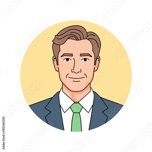 Wallpaper Mural Professional Man in Suit and Tie Portrait Illustration Torontodigital.ca