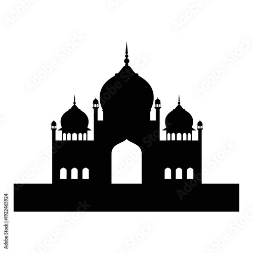 Iconic Taj Mahal Silhouette Landmark Monument Architectural Design Agra India