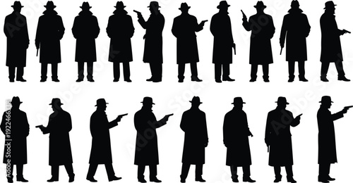 Silhouette, of, active, family, with, father, mother, son, and, daughter, running, together, for, fitness, health, and, wellness, on, white, background