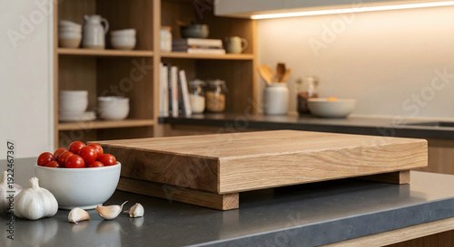 Wallpaper Mural Fresh strawberries wooden cutting board modern kitchen healthy cooking lifestyle Torontodigital.ca