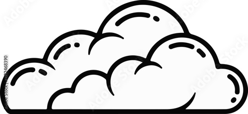 Stylized black and white drawing of a cloud formation
