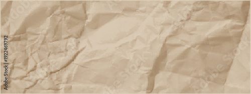 Duotone kraft paper effect. Vintage crumpled paper background. A crumpled piece with scuffs and folds. Old, damaged paper for collage and scrapbooking. Vector duotone overlay paper craft.