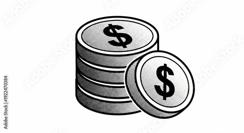 Stack of coins with dollar signs, illustrating wealth and financial gain