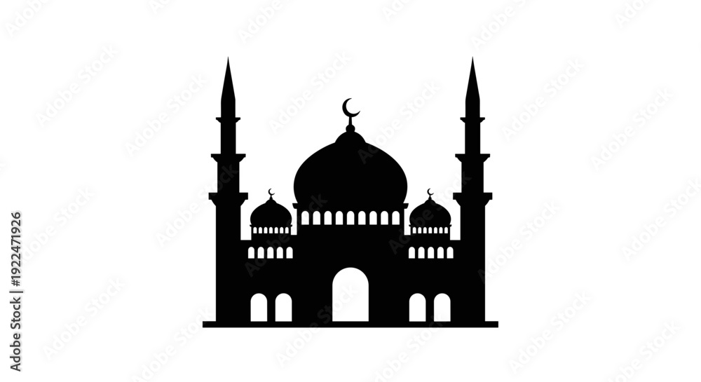 Fototapeta premium Mosque Silhouette with Minarets and Dome 9.