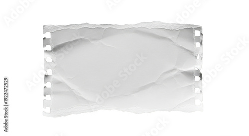 Torn sheet of white paper with spiral binding holes, crumpled texture, notes