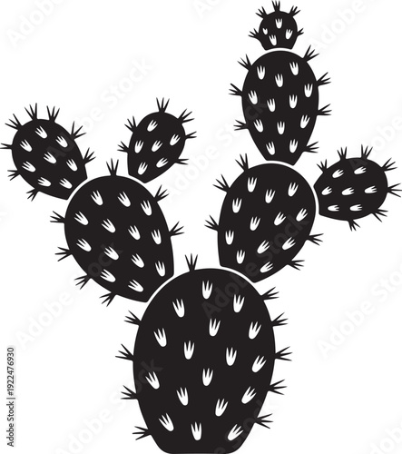 simple and unobtrusive Prickly pear vector silhouette illustration isolated in white background
