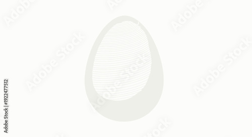 A white egg shaped lamp with thin black lines on a plain background