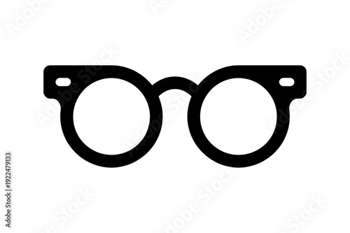 A minimalist vector graphic of a pair of glasses on a white background