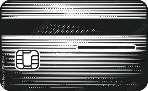 Credit Card Chip Detail Close Up Stock Graphic