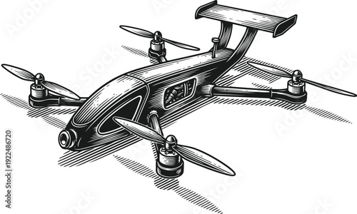 Quadrocopter Drone Illustration Aerial Vehicle Technology Modern Flight