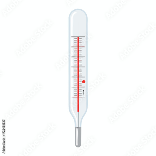 Glass Thermometer Showing Temperature Measurement in a Professional Setting