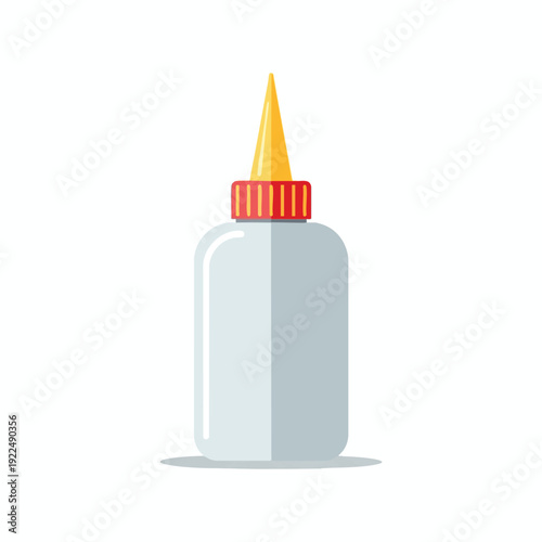 Squeeze Bottle with Red Cap and Yellow Tip