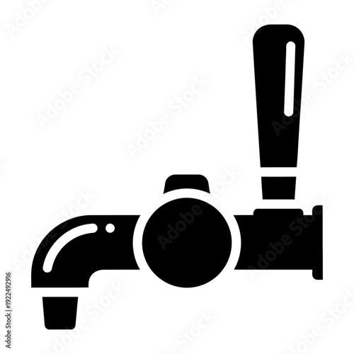 Beer tap faucet icon for draught beverage service in bar or brewery setting