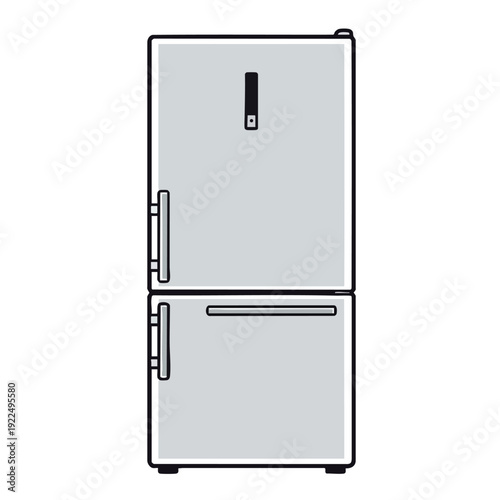 Modern Double Door Refrigerator for Kitchen Use with Freezer Compartment