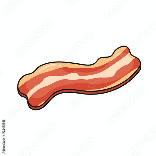 Fresh Crispy Bacon Slice on White Background for Breakfast or Culinary Use