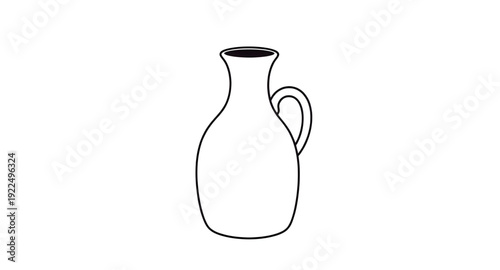 jug, icon, isolated, lineart, outline, sketch, drawing, vector, illustration, symbol, graphic, design, flat, minimal, simple, clean, monochrome, contour, stroke, linear, thin, kitchen, container, pitc