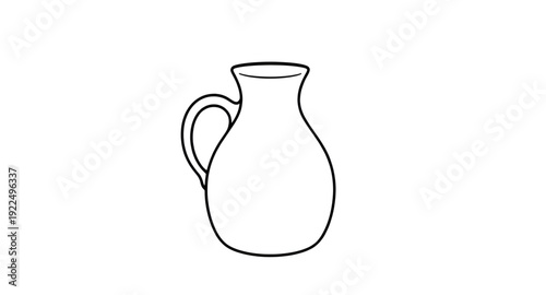 jug, icon, isolated, lineart, outline, sketch, drawing, vector, illustration, symbol, graphic, design, flat, minimal, simple, clean, monochrome, contour, stroke, linear, thin, kitchen, container, pitc