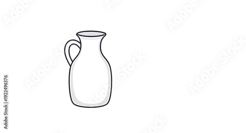 jug, icon, isolated, lineart, outline, sketch, drawing, vector, illustration, symbol, graphic, design, flat, minimal, simple, clean, monochrome, contour, stroke, linear, thin, kitchen, container, pitc