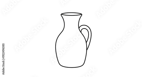 jug, icon, isolated, lineart, outline, sketch, drawing, vector, illustration, symbol, graphic, design, flat, minimal, simple, clean, monochrome, contour, stroke, linear, thin, kitchen, container, pitc