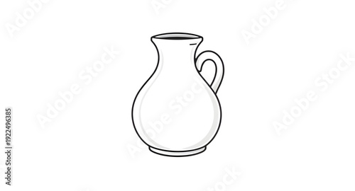 jug, icon, isolated, lineart, outline, sketch, drawing, vector, illustration, symbol, graphic, design, flat, minimal, simple, clean, monochrome, contour, stroke, linear, thin, kitchen, container, pitc