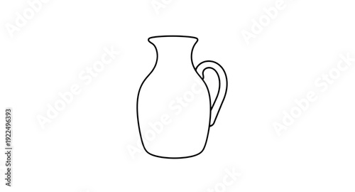 jug, icon, isolated, lineart, outline, drawing, sketch, minimal, simple, clean, vector, illustration, symbol, graphic, design, flat, monochrome, black, white, contour, stroke, thin, linear, kitchen, u