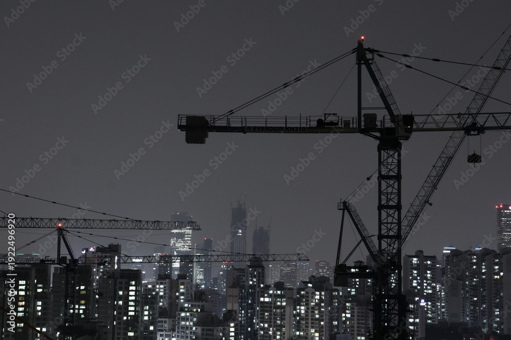 Fototapeta premium construction site at night