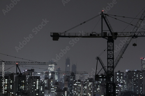 construction site at night