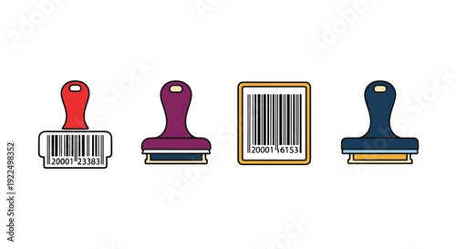 Barcode Stamp Line soft tone vector illustration