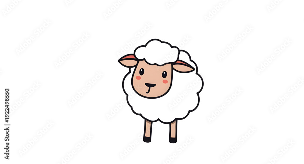 Fototapeta premium sheep, icon, isolated, animal, farm, livestock, wool, fluffy, cute, cartoon, illustration, vector, symbol, sign, logo, graphic, design, flat, minimal, outline, lineart, silhouette, white, rural, agric