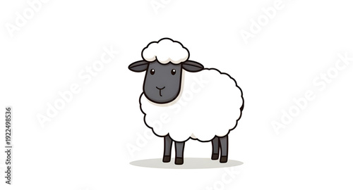 sheep, icon, isolated, animal, farm, livestock, wool, fluffy, cute, cartoon, illustration, vector, symbol, logo, graphic, design, flat, minimal, outline, lineart, silhouette, white, rural, agriculture