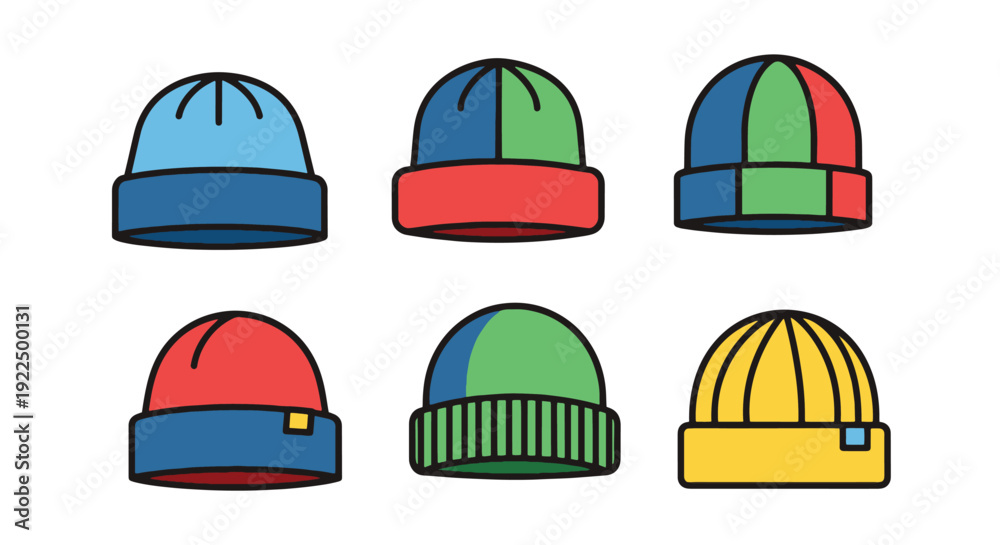 Fototapeta premium Beanie Line art dynamic modern style vector
