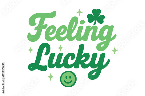 Basic RGBStunning green lucky charm typography with shamrock and smile