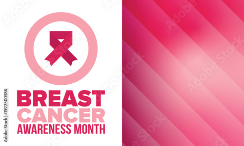Breast Cancer Awareness Month. Pink october. Pink ribbon. Woman healthcare. Celebrate annual. Medic concept. Girl solidarity. Cancer prevention. Female disease. Poster, banner and background. Vector