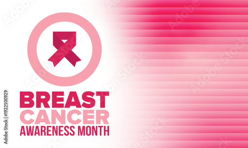 Breast Cancer Awareness Month. Pink october. Pink ribbon. Woman healthcare. Celebrate annual. Medic concept. Girl solidarity. Cancer prevention. Female disease. Poster, banner and background. Vector