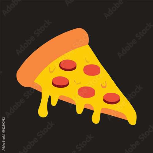 Orange and yellow pizza vector illustration...