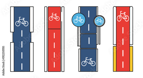 Bicycle Lane Line creative modern smooth illustration