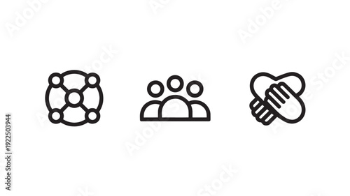 Vector Illustration Of Network Connection, Teamwork, And Partnership For Business And Social Concept