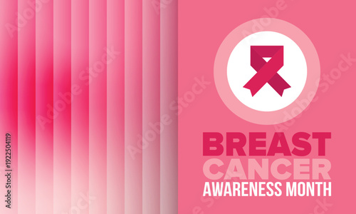 Breast Cancer Awareness Month. Pink october. Pink ribbon. Woman healthcare. Celebrate annual. Medic concept. Girl solidarity. Cancer prevention. Female disease. Poster, banner and background. Vector