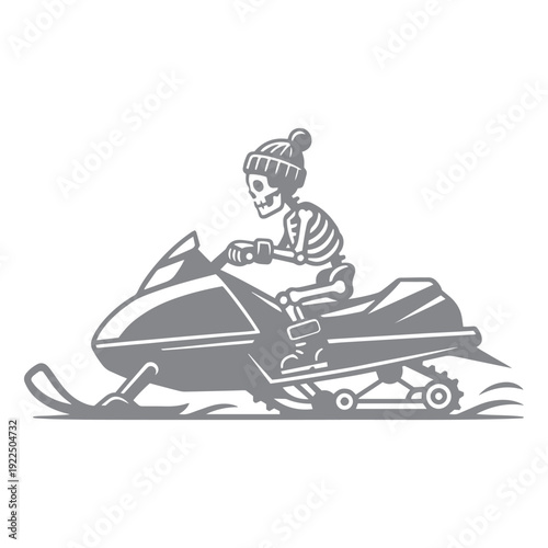 Bone Chilling Ride Skeleton Snowmobiling