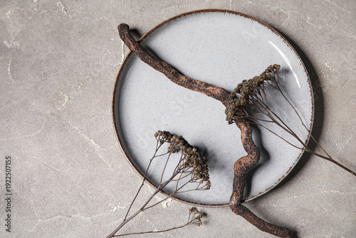 Composition with plate, dri...